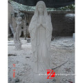 white stone holy mary praying statue